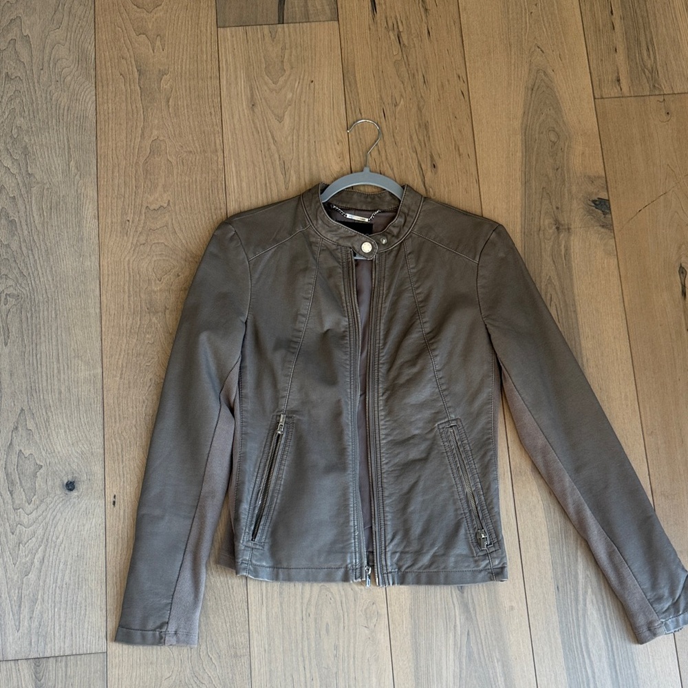 Express Taupe Leather Jacket